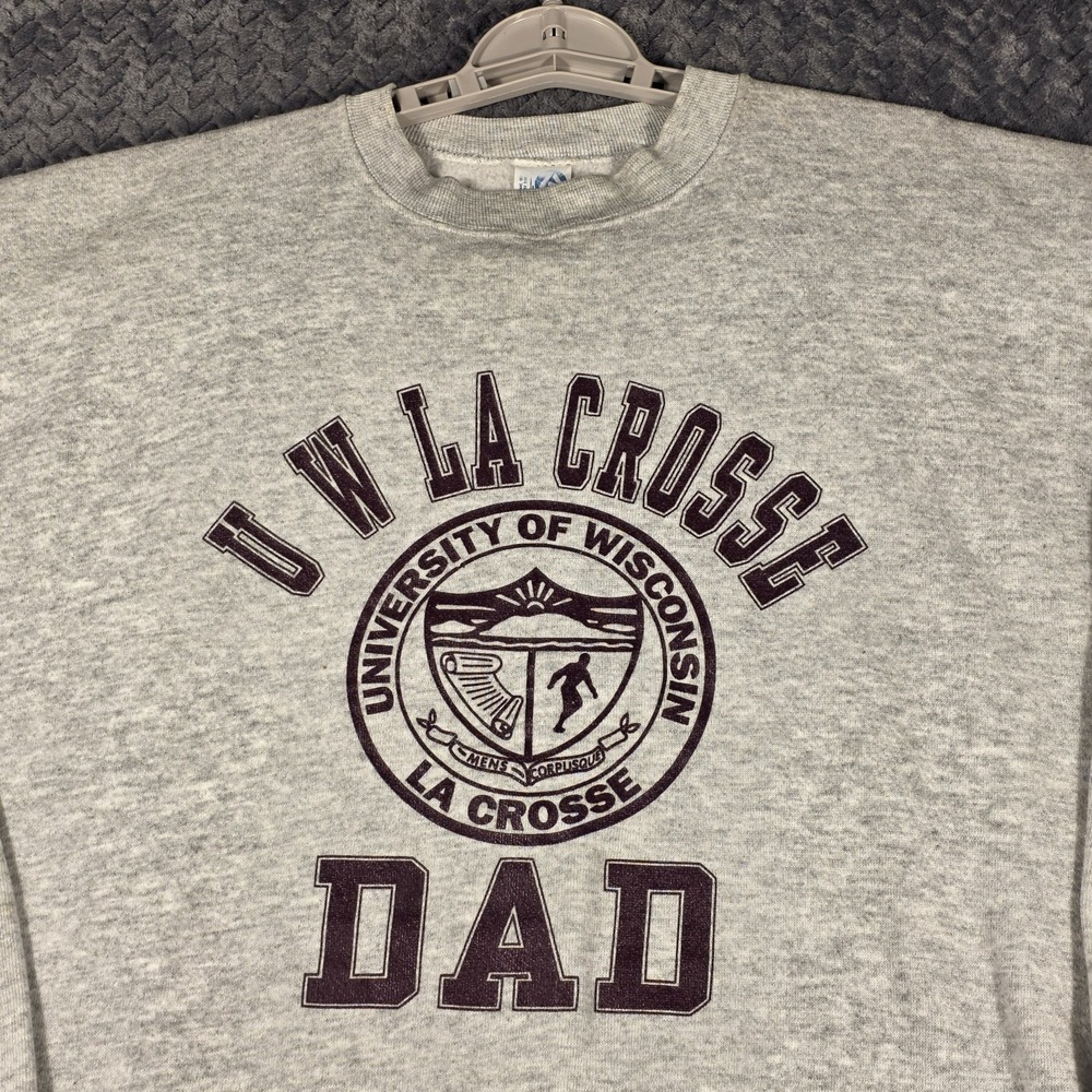 Vintage 80s Artex UW La Crosse Dad Sweatshirt Men's XL Gray Made in USA